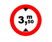 Accesul interzis vehiculelor avand o inaltime mai mare de 3,5m
